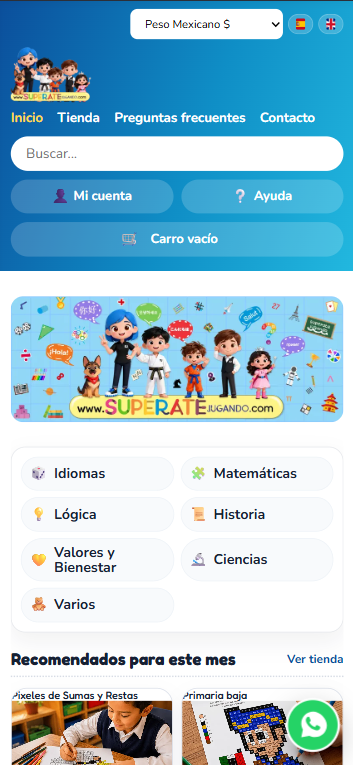 Tienda en línea de archivos digitales SúperateJugando