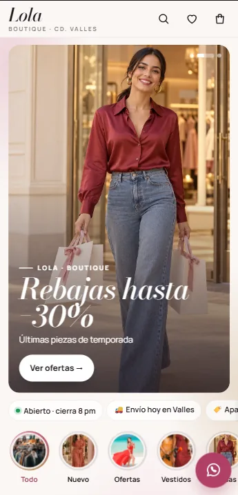Ejemplo de Catálogo digital para Lola Boutique