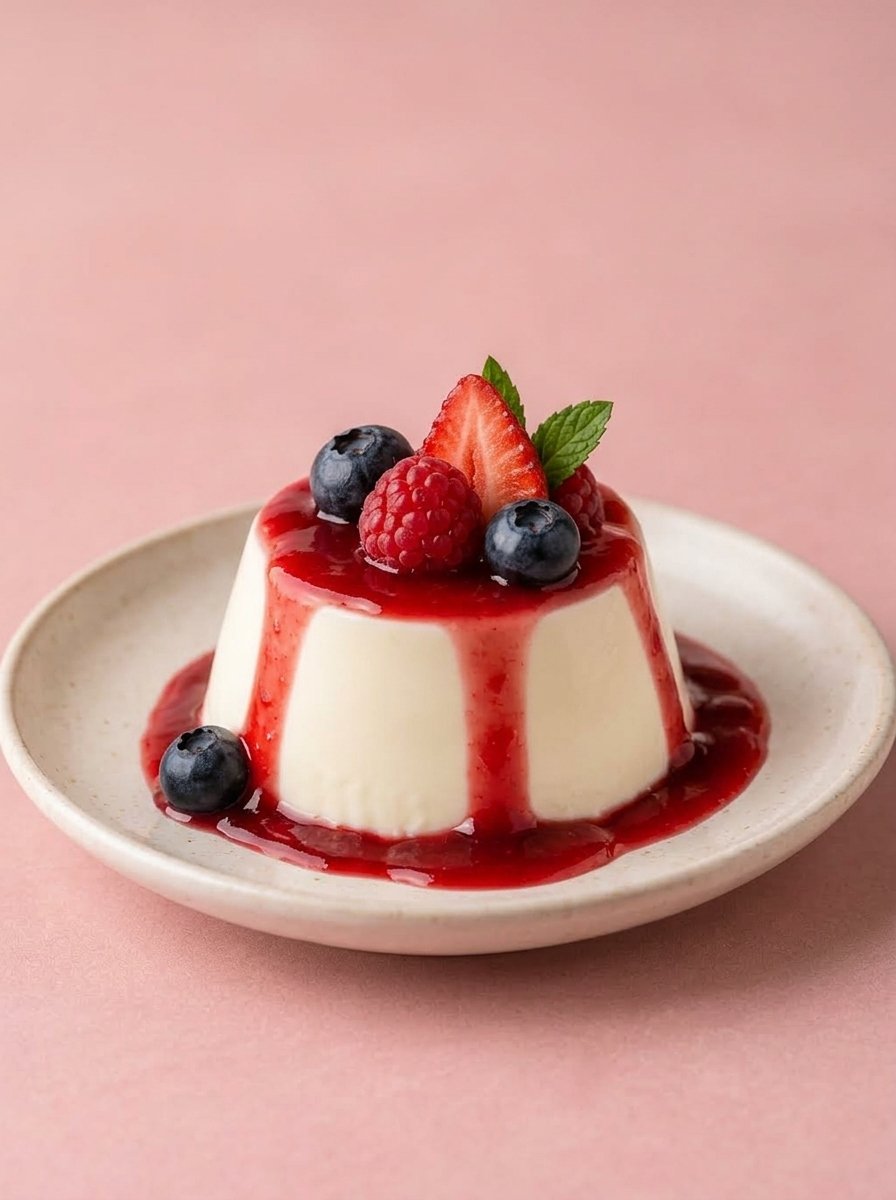 Panna cotta con frutos rojos
